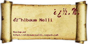 Öhlbaum Nelli névjegykártya